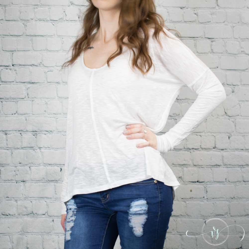 White Long Sleeve Dolman
